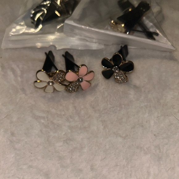 Floral car  Clips with Rhinestones bundle - Picture 1 of 2
